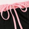SHEIN MOD Women's Lace-Up Pleated Color Block Casual Top For Summer