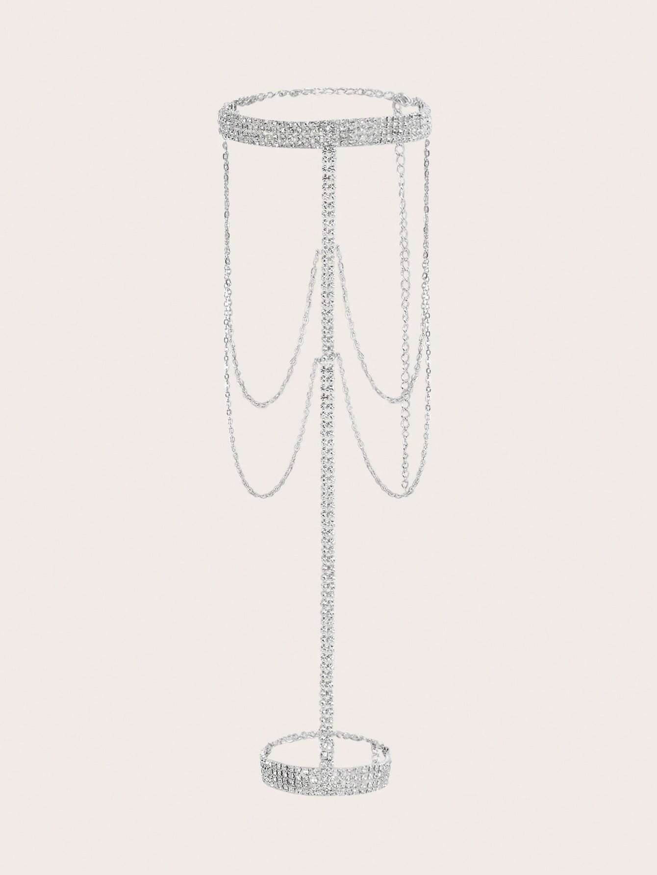 SHEIN SXY Multilayer Rhinestone Decor Leg Chain - Image 2