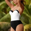 SHEIN Swim Chicsea Women's Colorblock Halter Neck One-Piece Swimsuit