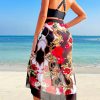 Swim Oasis Floral Printed Sexy Bikini Set With Cover Up Shirt & Skirt, 3pcs