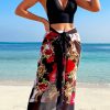 Swim Oasis Floral Printed Sexy Bikini Set With Cover Up Shirt & Skirt, 3pcs