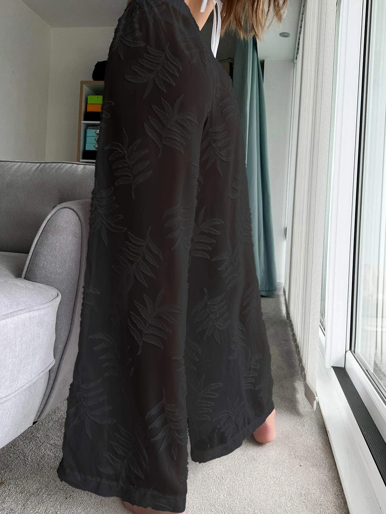 SHEIN Swim Summer Beach Tropical Print Chiffon Cover Up Pants - Image 4