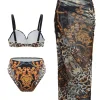 SHEIN Swim Vcay Summer Beach Baroque Leopard Printed Separated Swimsuit Set