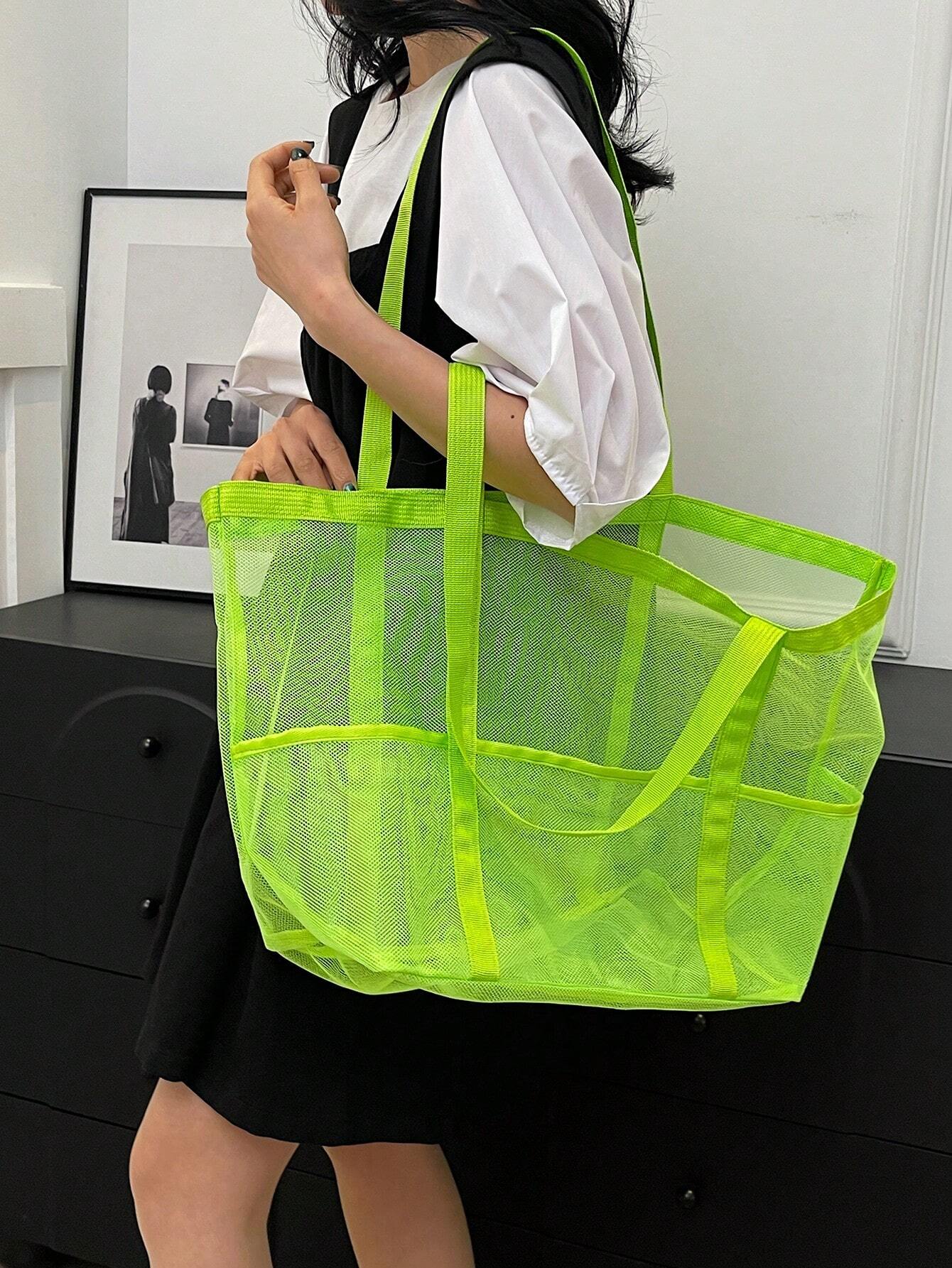 SHEIN Tot Bag Of Large -Capacity Of Beach Mesh Eyes - Image 3