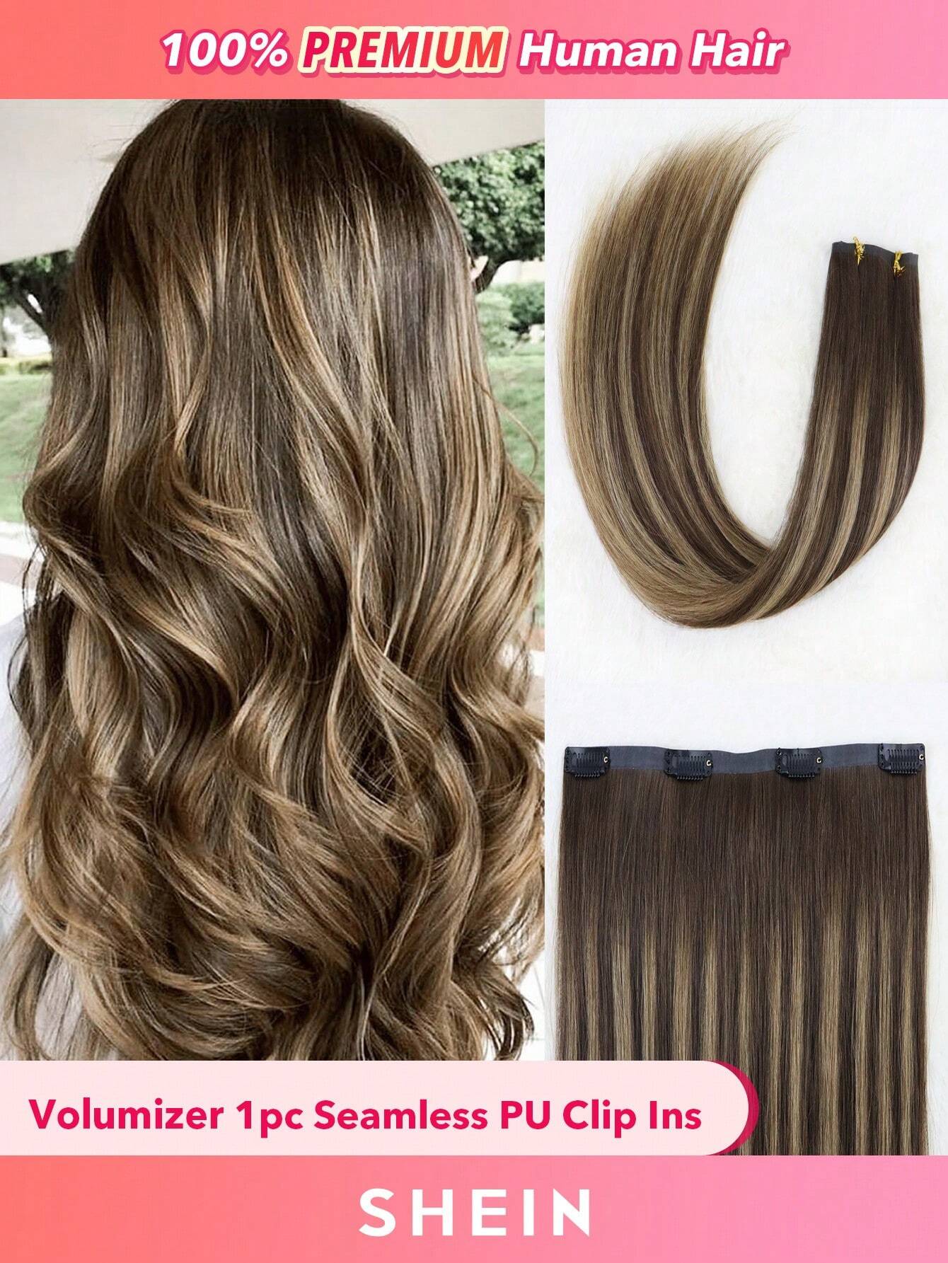 SHEIN Volumizer 1pc HQ Cuticle Aligne Remy Human Hair Seamless