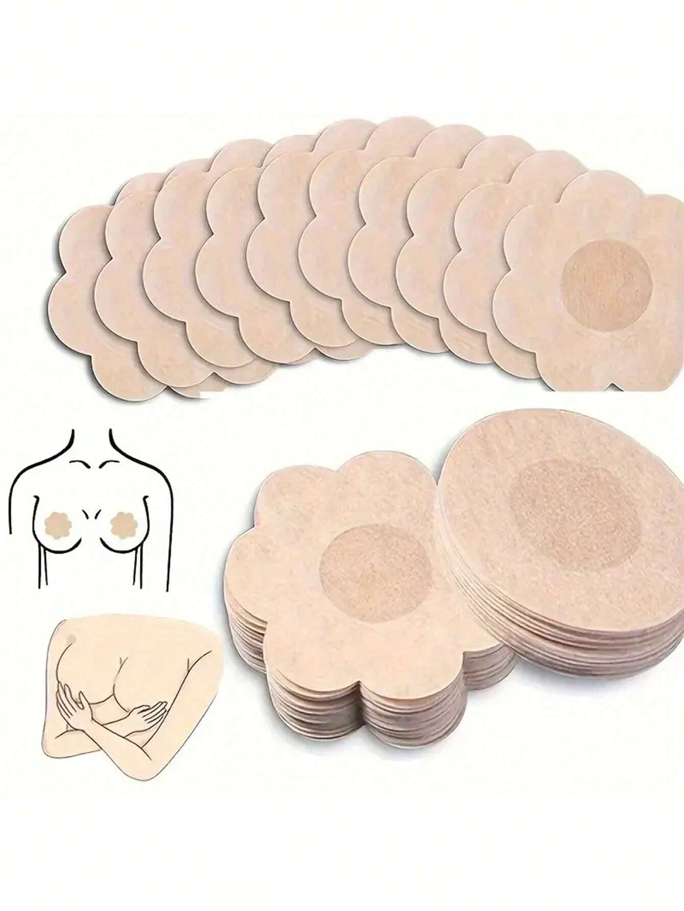 10/50/100pcs Disposable Nipple Covers, Seamless Breathable Self-Adhesive Invisible Bra, Women's Lingerie & Underwear Accessories
