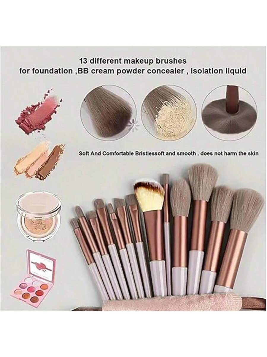 SHEIN 13Pcs Makeup Brushes Set Portable Makeup Brush Set - Image 3