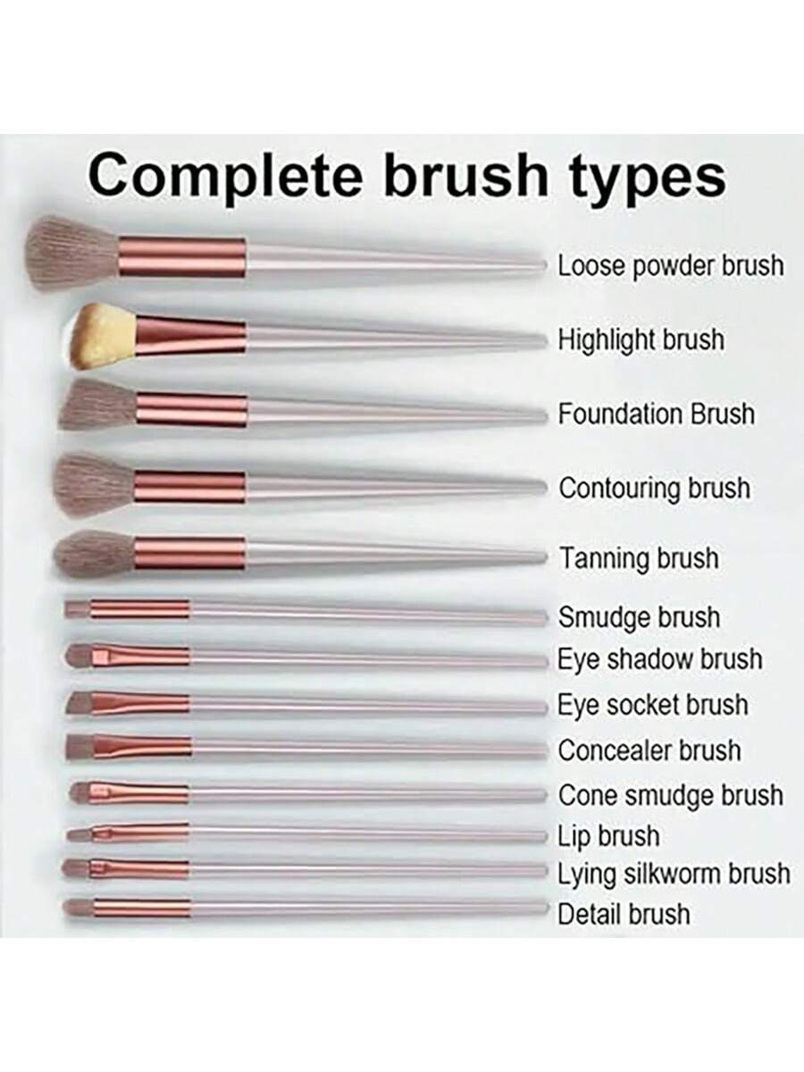 SHEIN 13Pcs Makeup Brushes Set Portable Makeup Brush Set - Image 5