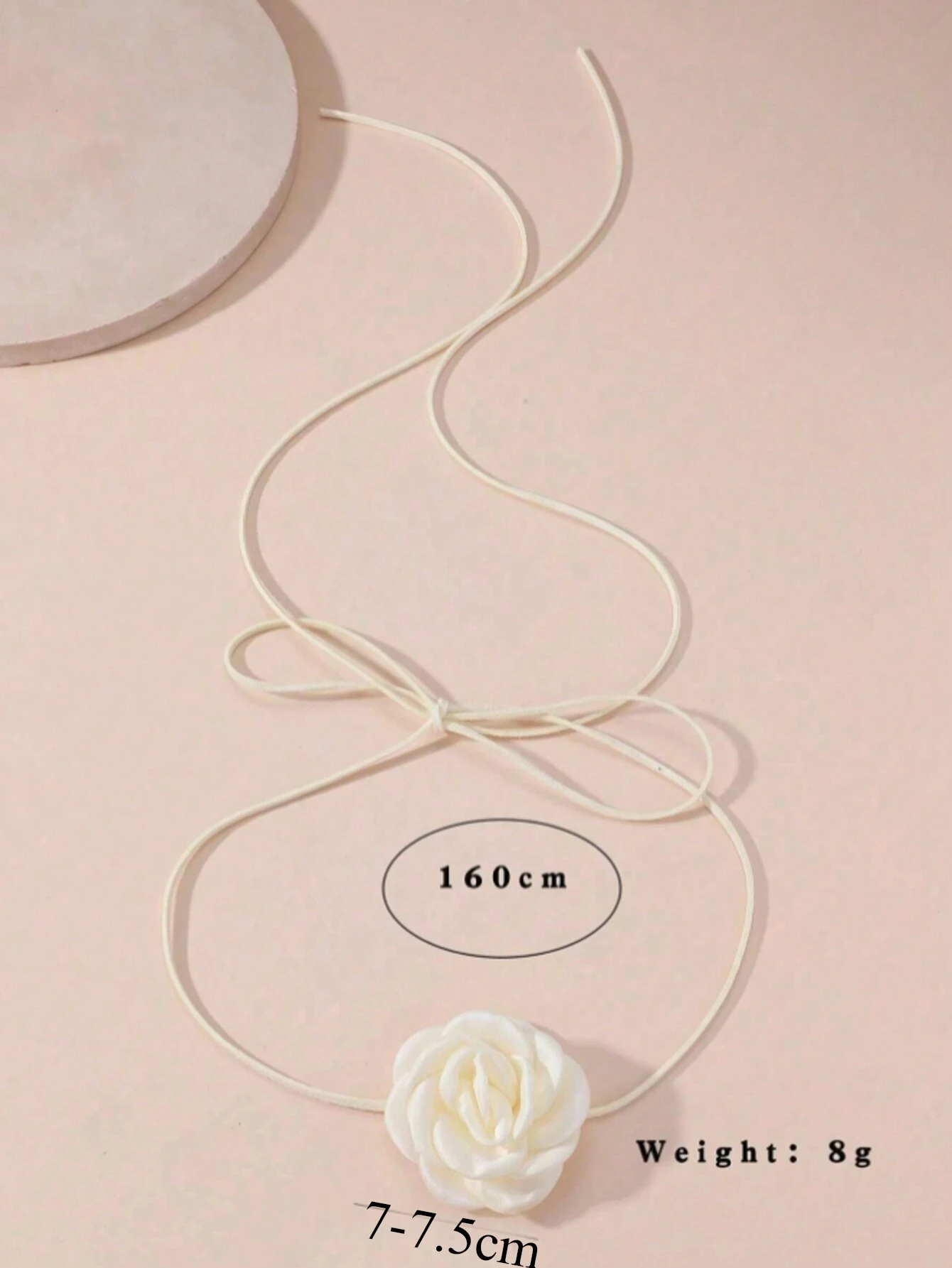 SHEIN 1pc 3d Rose Flower Detail Velvet Choker Necklace