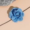 SHEIN 1pc Vacation Style Denim Flower Shaped Necklace
