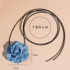SHEIN 1pc Vacation Style Denim Flower Shaped Necklace