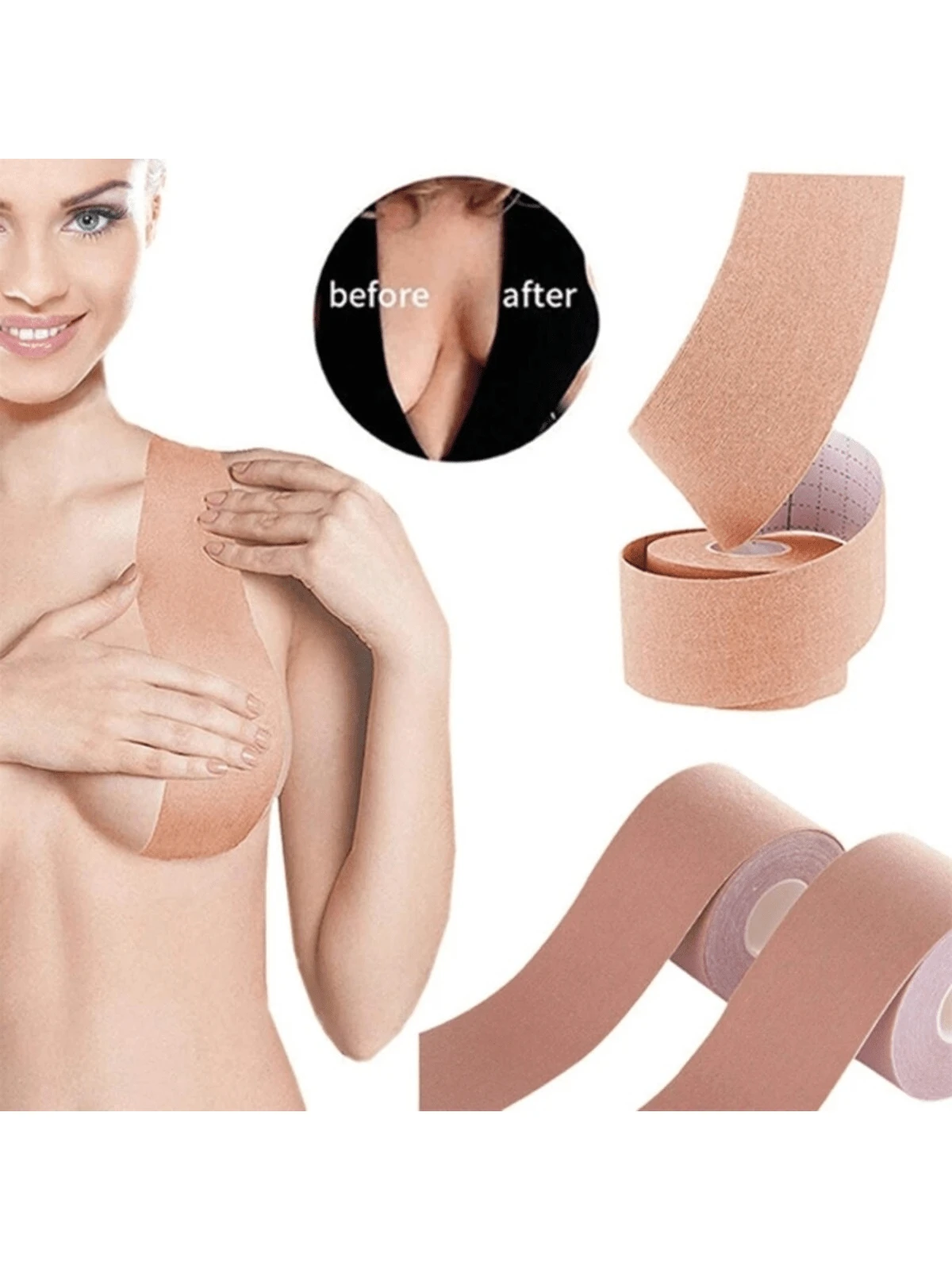 1pc Women Invisible Bra Adhesive Bra Tape, Push Up Strapless Sticky Bra