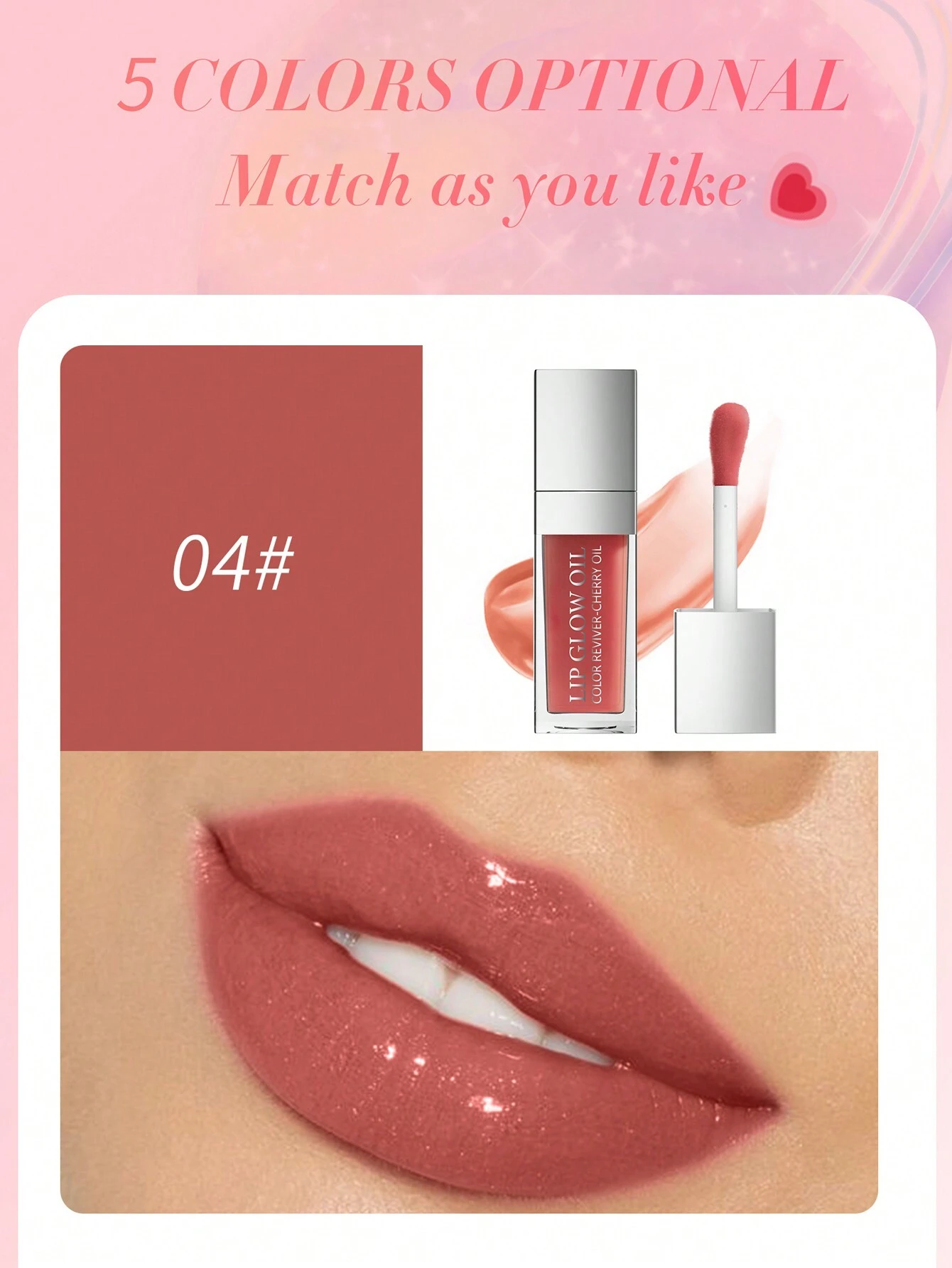 SHEIN Hydrating Lip Glow Oil, Moisturizing Lip Oil Gloss Transparent Toot Lip Oil Tinted Non - Image 2