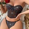 SHEIN Rhinestone Studded Underwire Lingerie Set