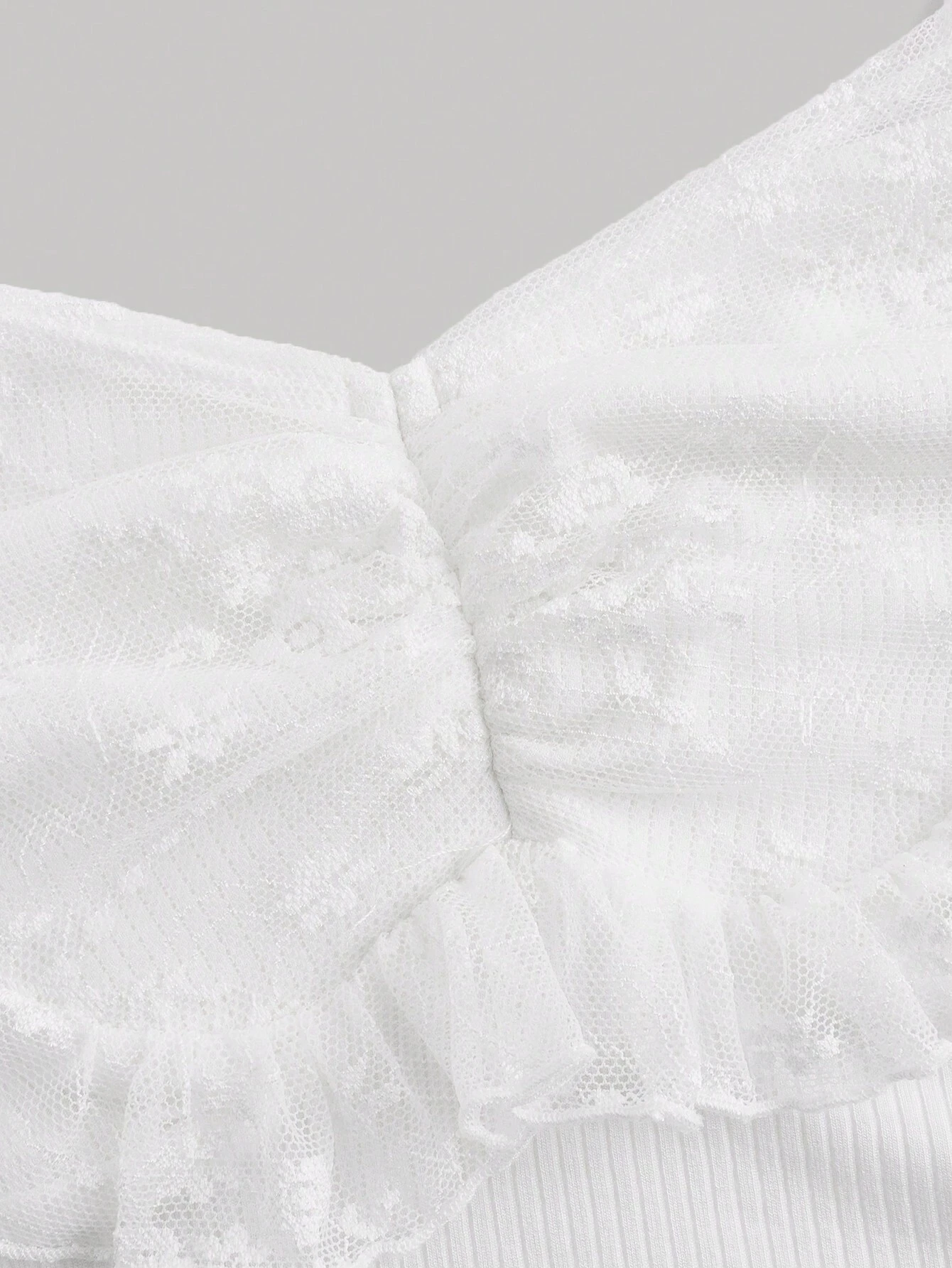 SHEIN MOD White Lace Camisole With Floral Crochet For Summer Vacation - Image 3