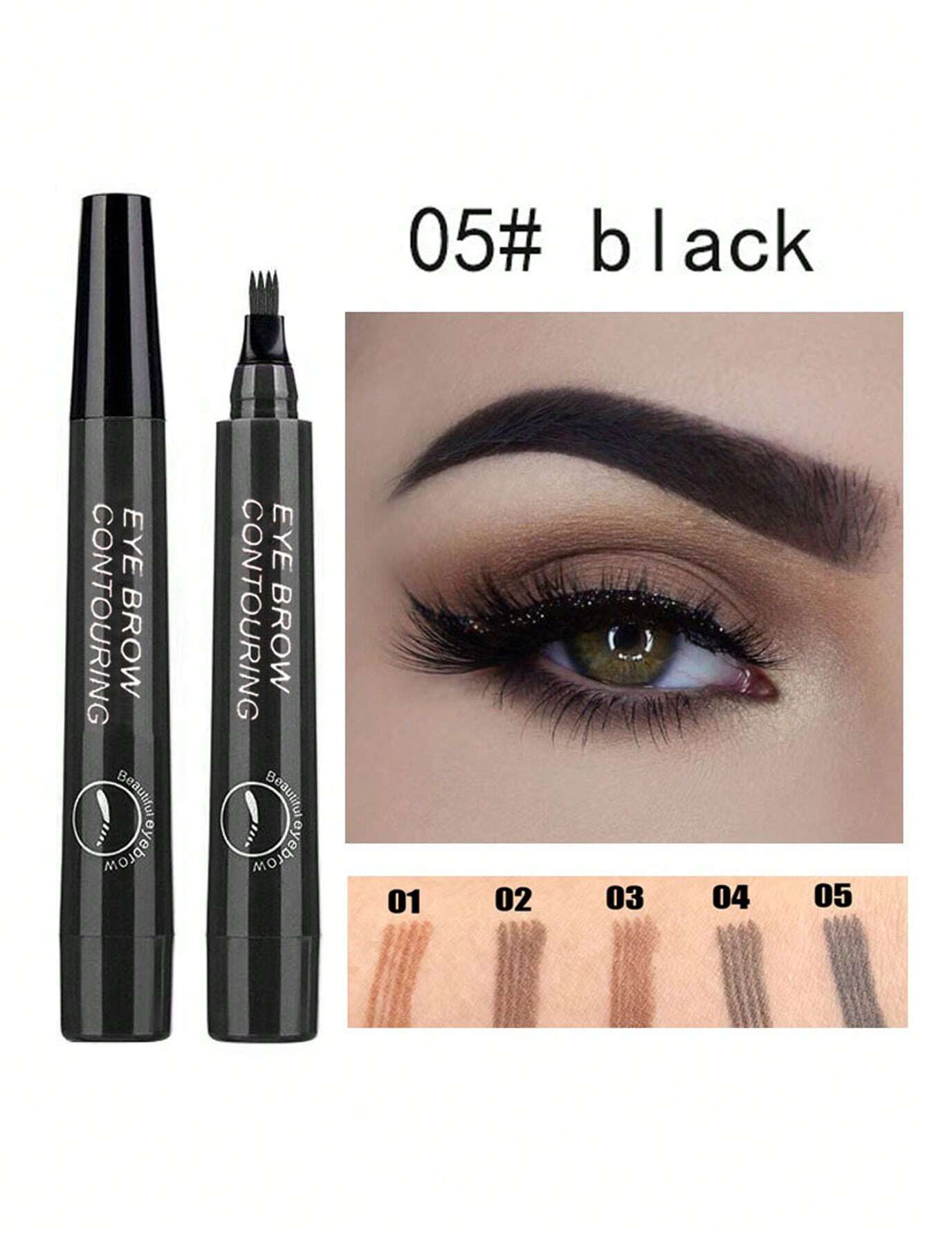 SHEIN Waterproof Liquid Eyebrow Pen, Long-lasting Smudge Proof Eye Brow Makeup Product - Image 2