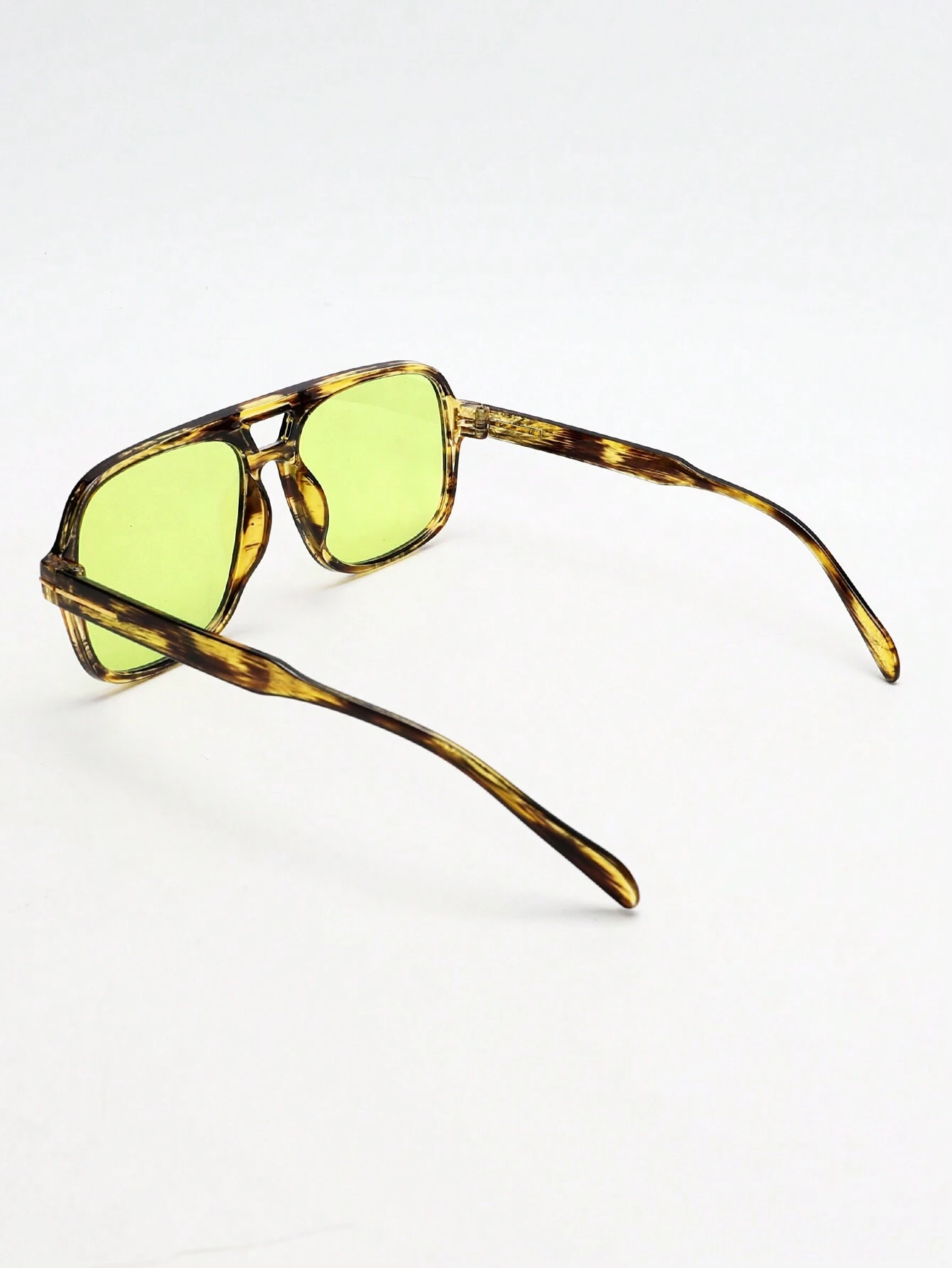 SHEIN 1pc Square Oversized Frame Wide Temple Personality Trendy Green Fashion Glasses - Image 4