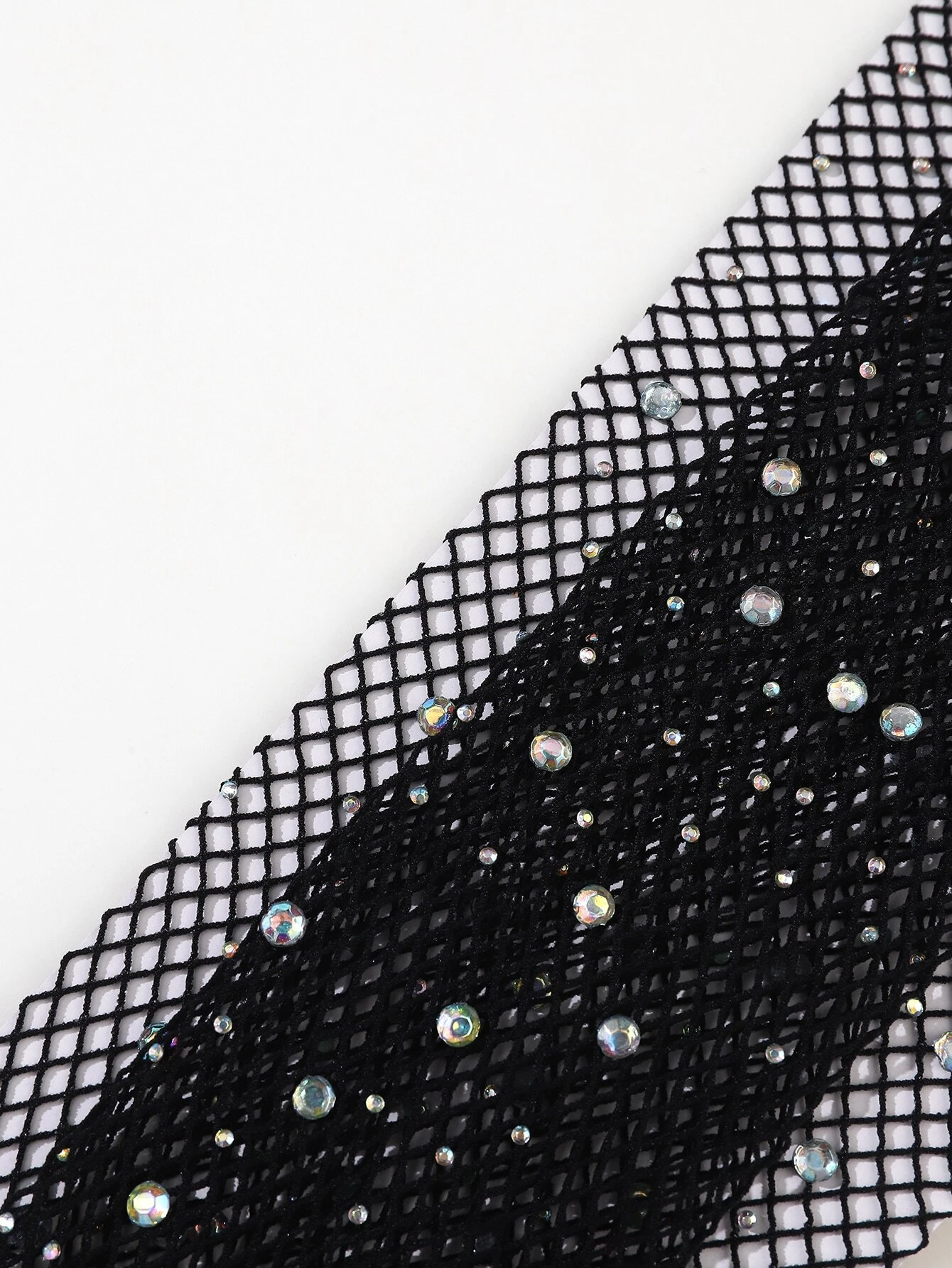 SHEIN Rhinestone Decor Fishnet Long Gloves - Image 3