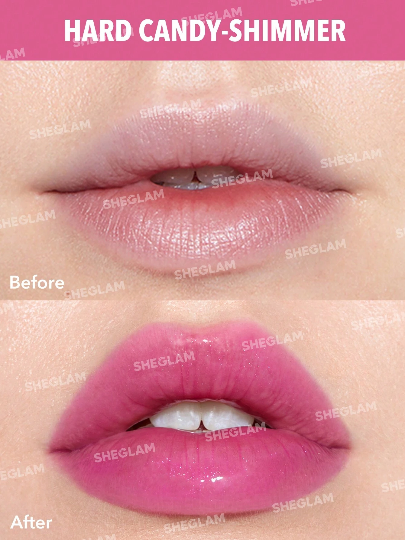 SHEGLAM Glow Addict Lip Balm-Hard Candy Moisterizing Lip Care High Shine Finish Pink Lip Gloss with Brush Black Friday Sale Gift Lip Care - Image 2