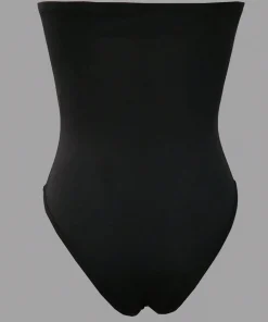 Alternative view of SHEIN Essnce Women Beach Vacation Solid Color 3d Flower Decoration Tube Top Bodysuit