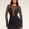SHEIN Glamine Women Crew Neck Long Sleeve Dress
