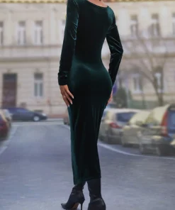 Alternative view of SHEIN Clasi Ruched Split Thigh Velvet Dress