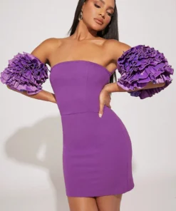 SHEIN Haute Exaggerated Ruffle Off Shoulder Dress