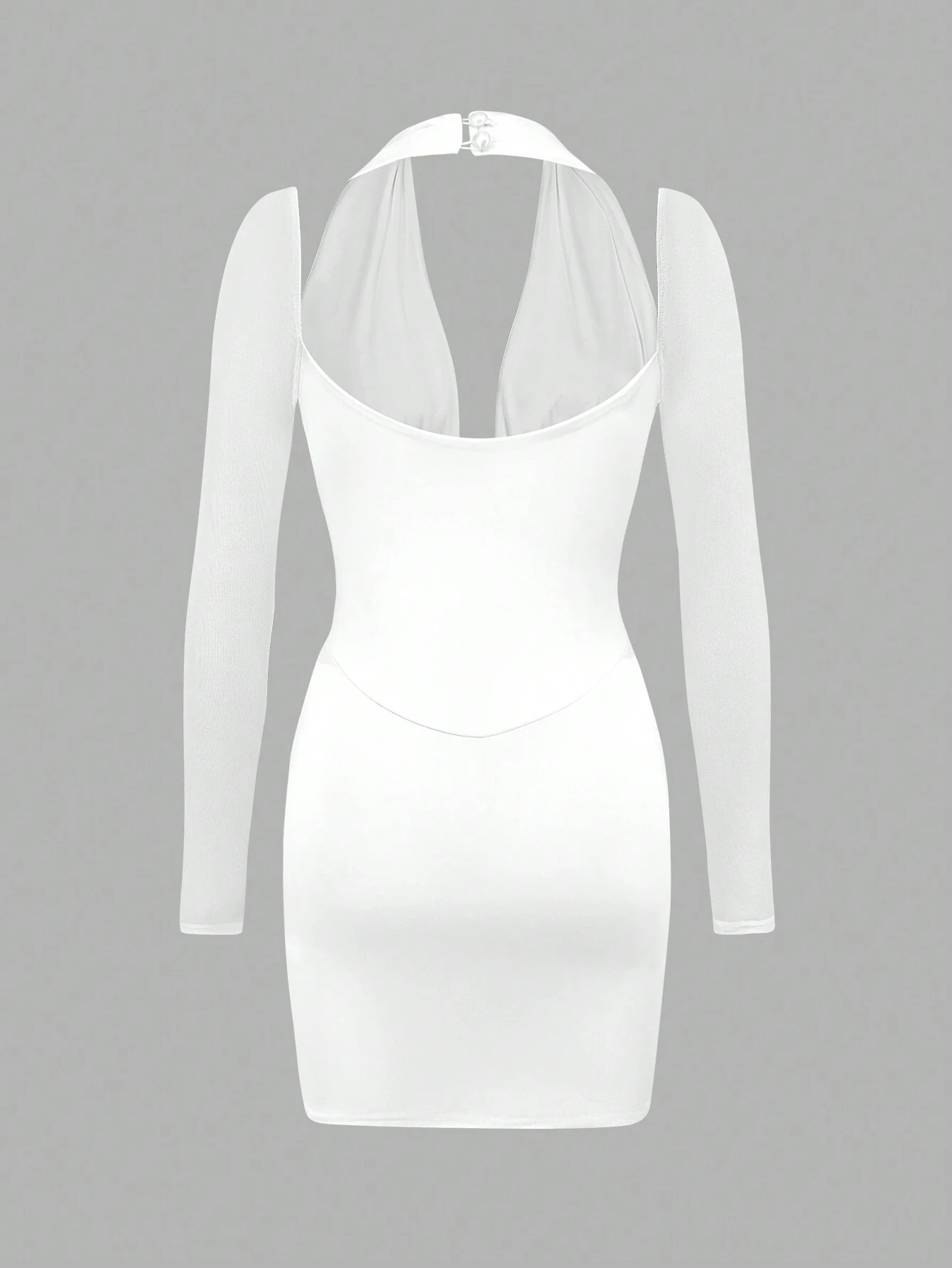 SHEIN Unity Solid Color V-Neck Halter Neck Dress - Image 2