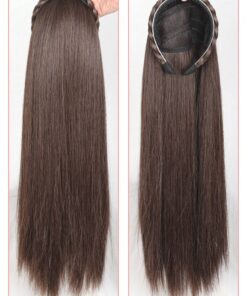 Alternative view of SHEIN Synthetic Long Straight Headband Half Wig Clip In Hair Extension Fluffy Natural False Blonde Black Brown
