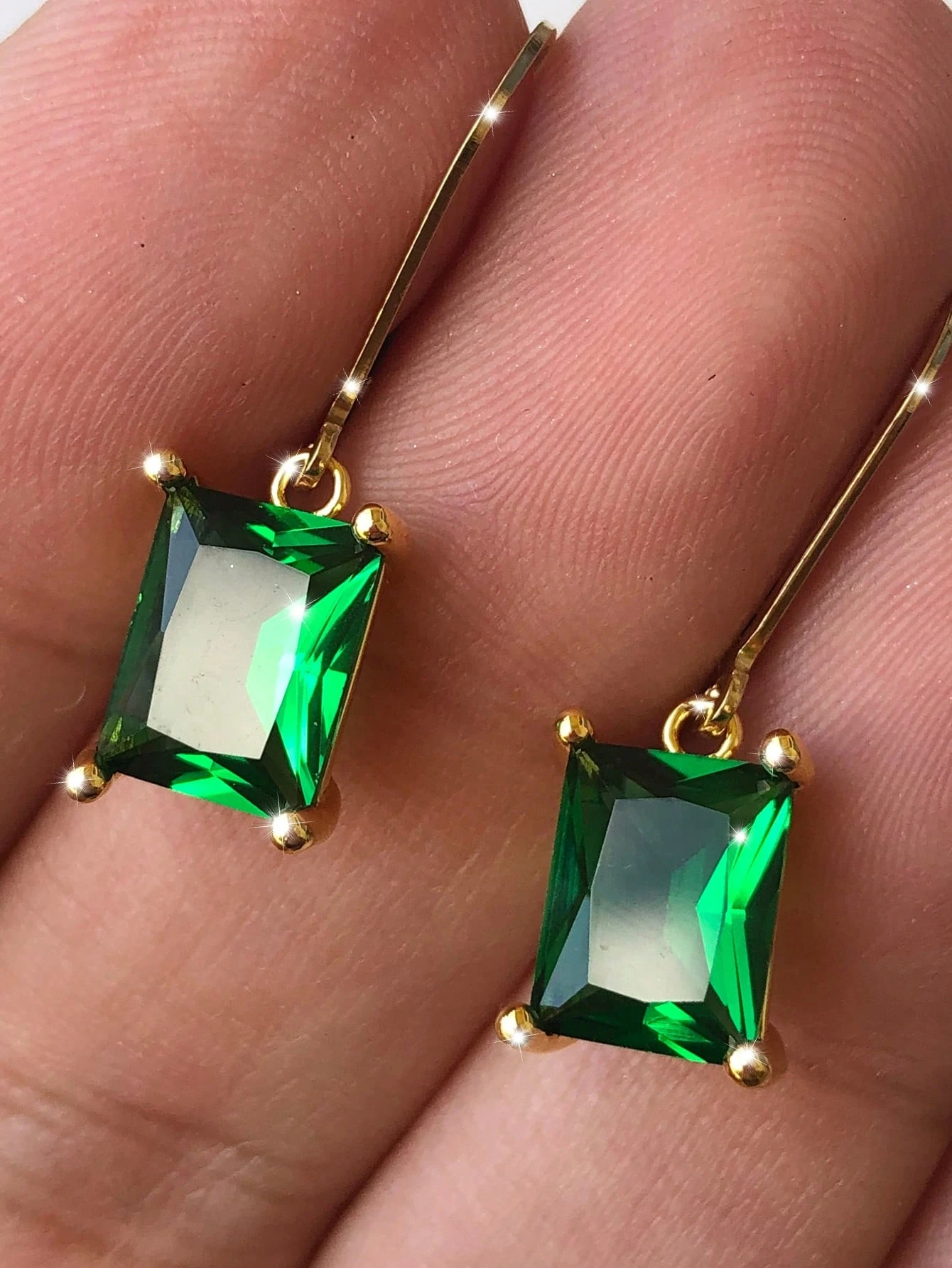 SHEIN1 Pair Assorted Color (Purple/Green/Red/Blue) Women Fashion Dangle Earrings, Suitable For Daily Wear - Image 2