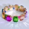 SHEIN 1pc Random Color Beaded Crystal Heart Stretch Bracelet