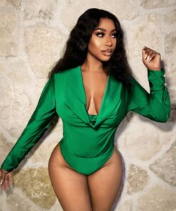 SHEIN BamGleam Women's Off-The-Shoulder Long Sleeve Bodysuit