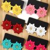 SHEIN Betykuku 6pairs Bohemian Style Colorful Metal Flower Stud Earrings Set