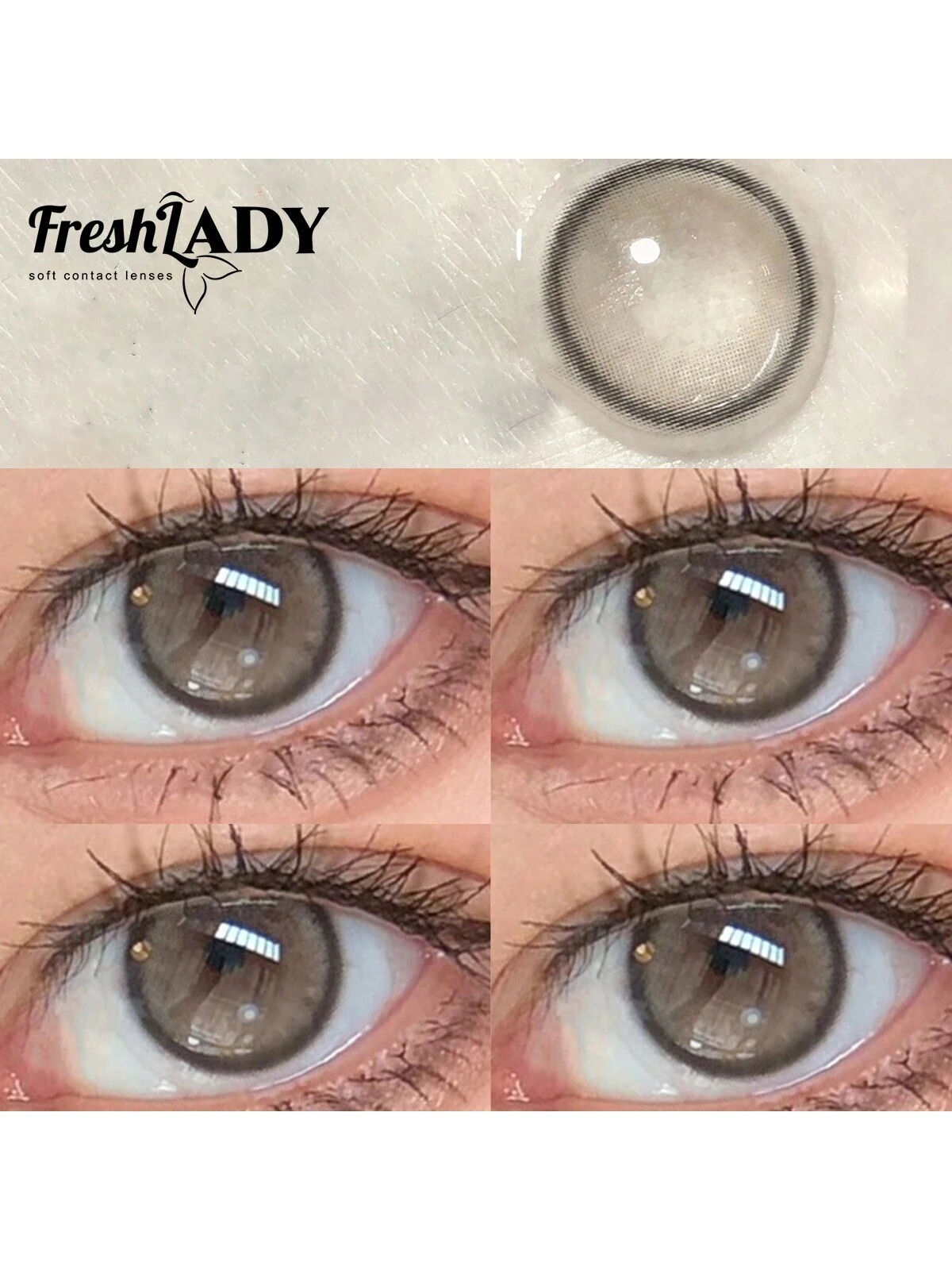 SHEIN FRESH LADY Freshlady Fog Pearl Gray 14.0mm Colored Contact Lenses 1 Year Disposable