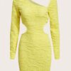 SHEIN X KeniaOs SHEIN ICON Cut Out Waist Ruched Bodycon Dress