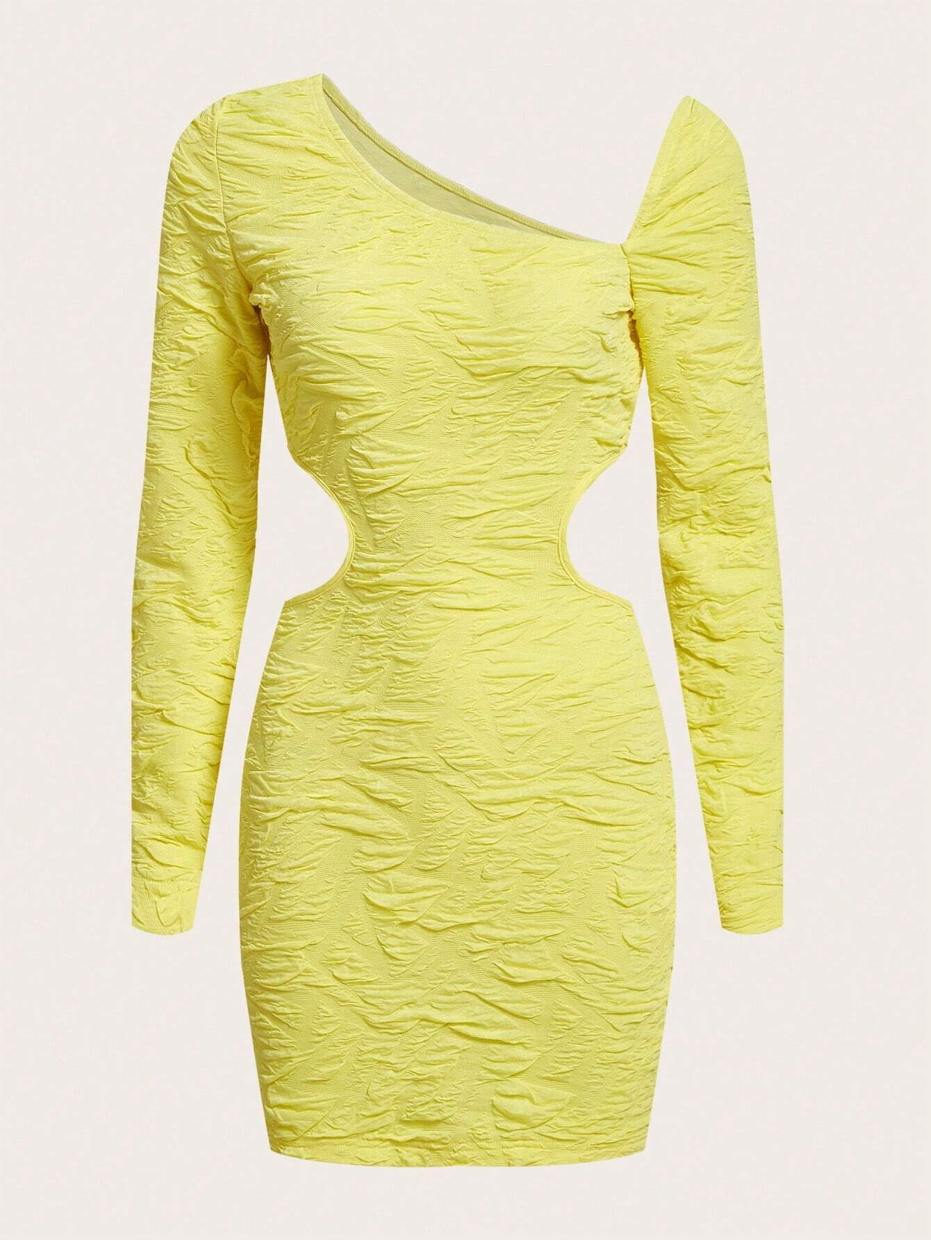 SHEIN X KeniaOs SHEIN ICON Cut Out Waist Ruched Bodycon Dress