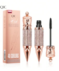 SHEIN QIC 4D Silk Fiber Mascara Rhinestone Decorative Shell Mascara , Waterproof Smudge