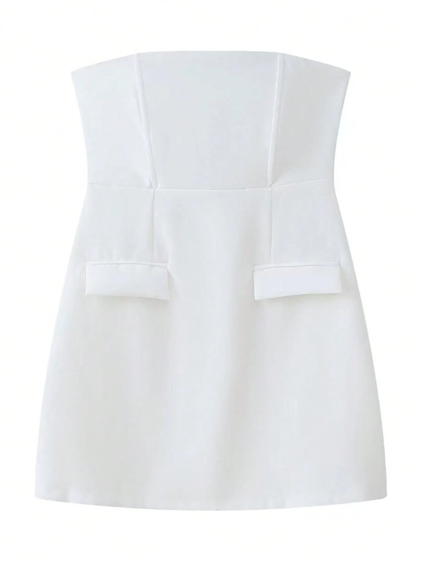 SHEIN Women's Solid Color Pocket Simple Casual Zip Back Mini Dress - Image 3