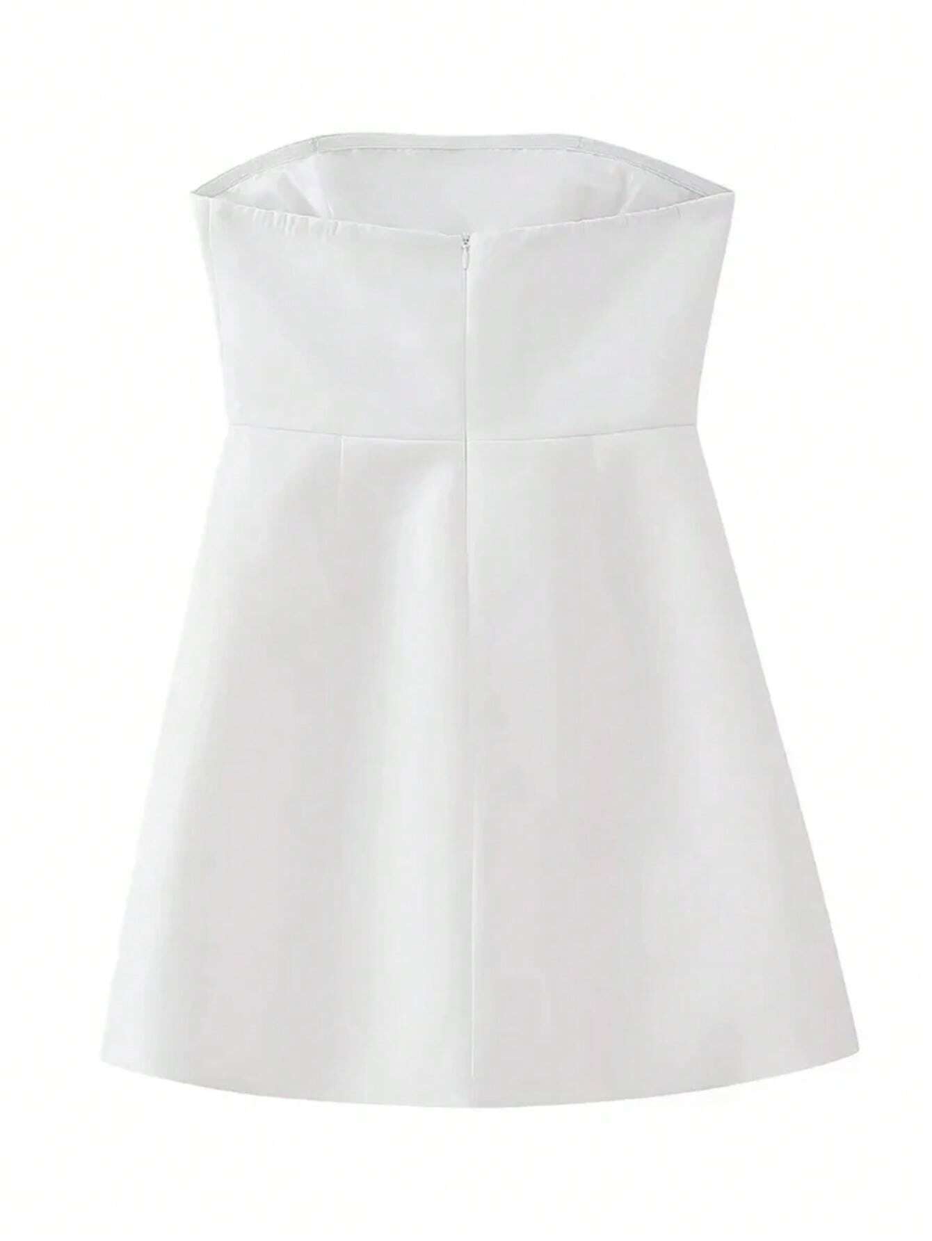 SHEIN Women's Solid Color Pocket Simple Casual Zip Back Mini Dress - Image 4