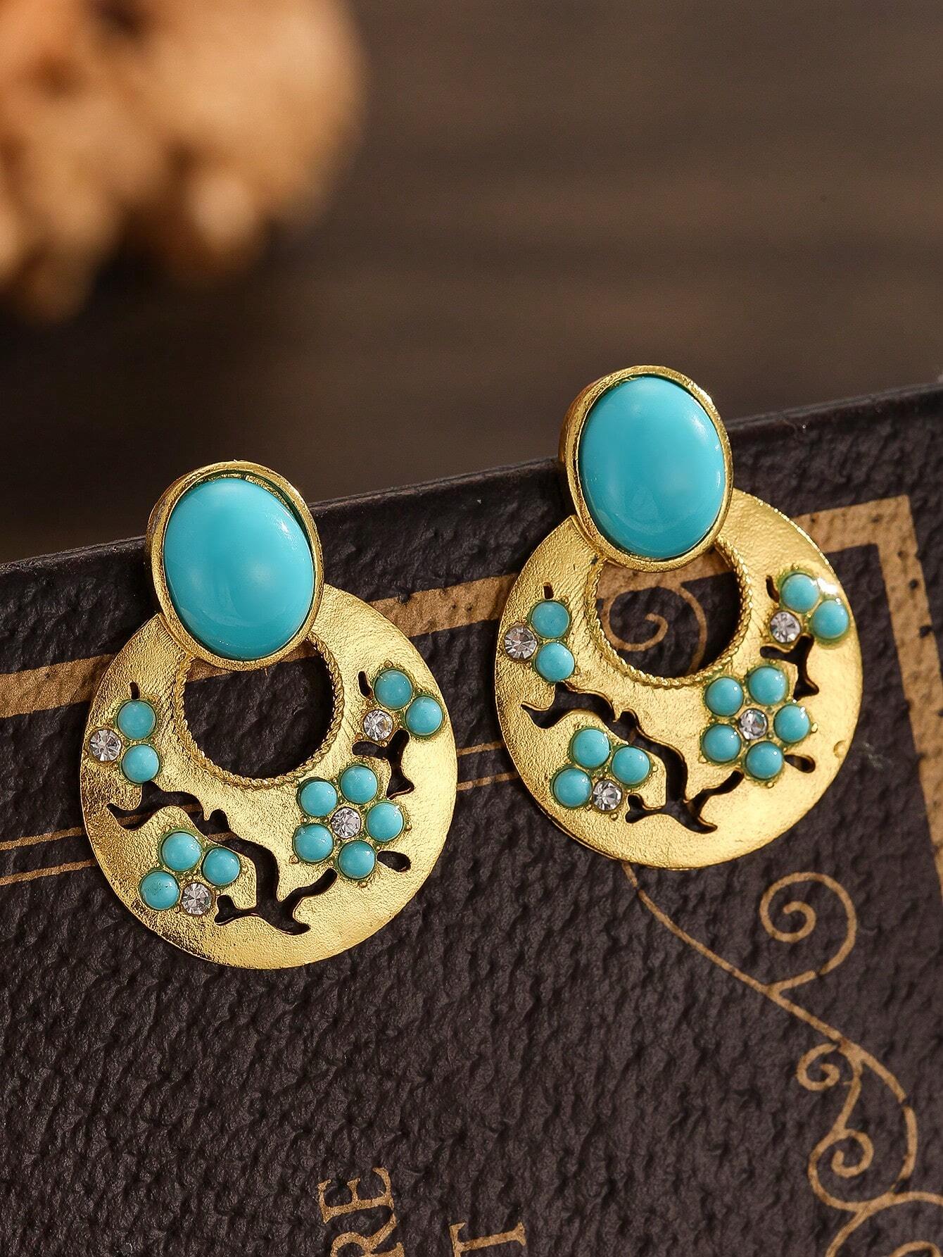 SHEIN 1 Pair Fashionable & Creative Niche Design Bohemian Style Earrings Women - Image 2