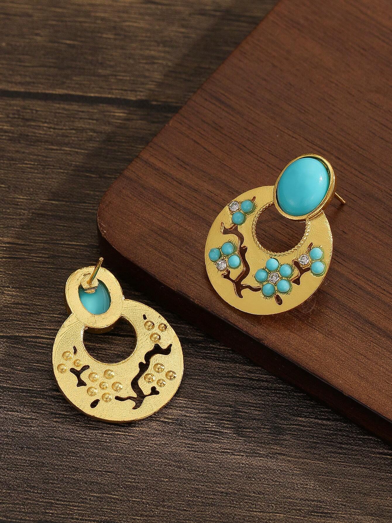 SHEIN 1 Pair Fashionable & Creative Niche Design Bohemian Style Earrings Women - Image 4