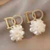 SHEIN 1 Pair Letter & Flower Earrings, High-End Snowflake Dangle Earrings For Women