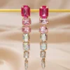 SHEIN 1pair Glamorous Rhinestone Drop Earrings For Women For Daily Decoration