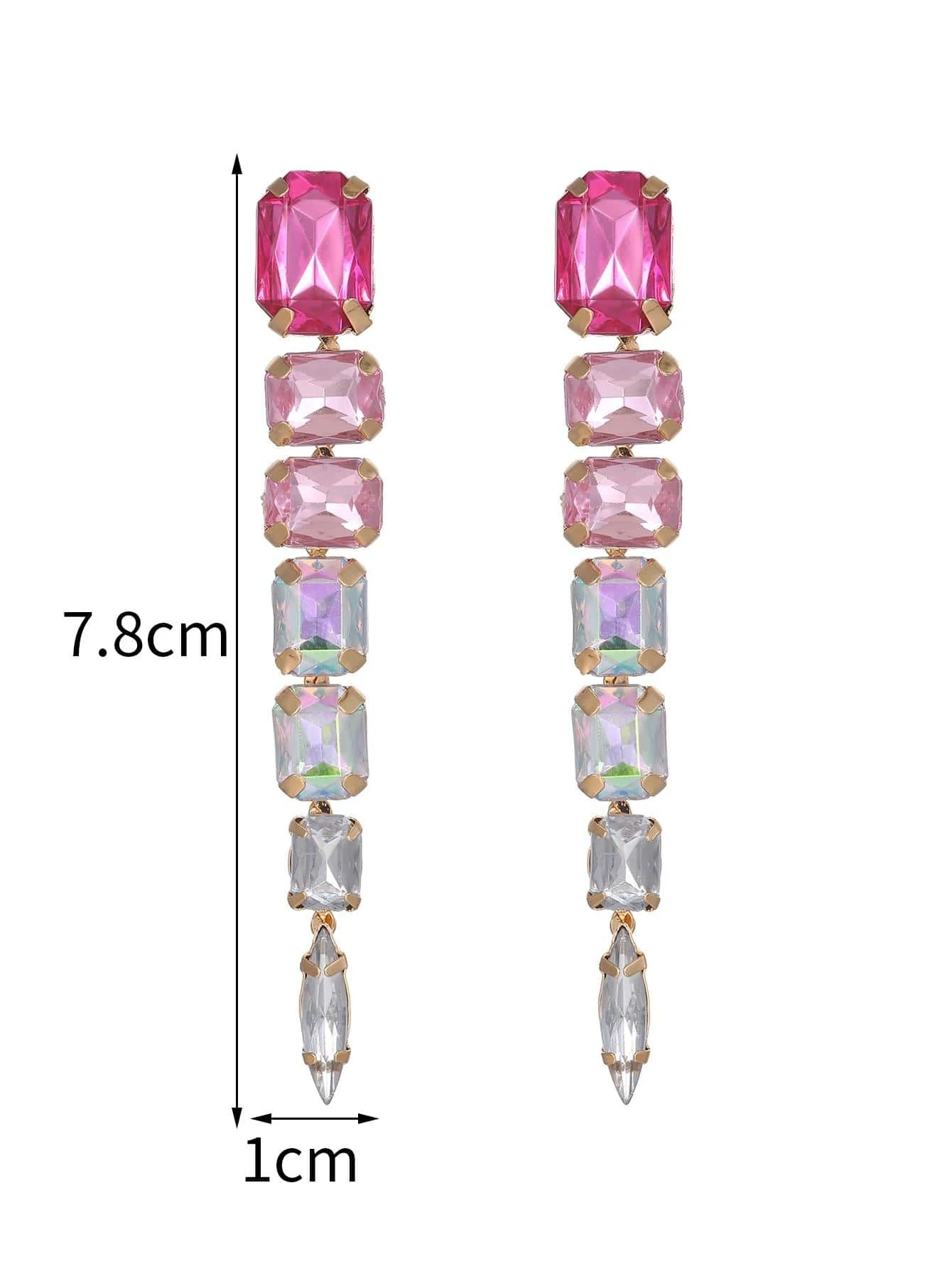 SHEIN 1pair Glamorous Rhinestone Drop Earrings For Women For Daily Decoration - Image 4