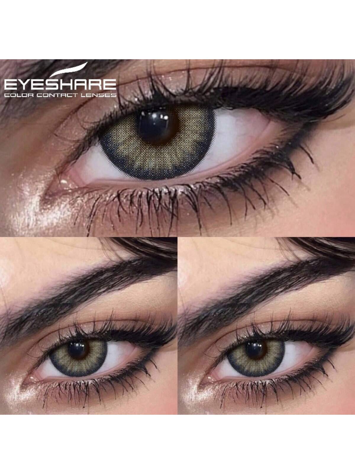 SHEIN Eyeshare Natural Color Lens Eyes 1Pair Brown Color Contact Lens For Eyes Gray Lenses