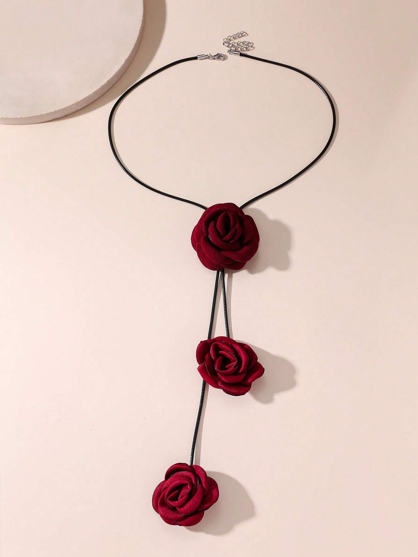 SHEIN Flower Decor Y Lariat Necklace Valentines - Image 2