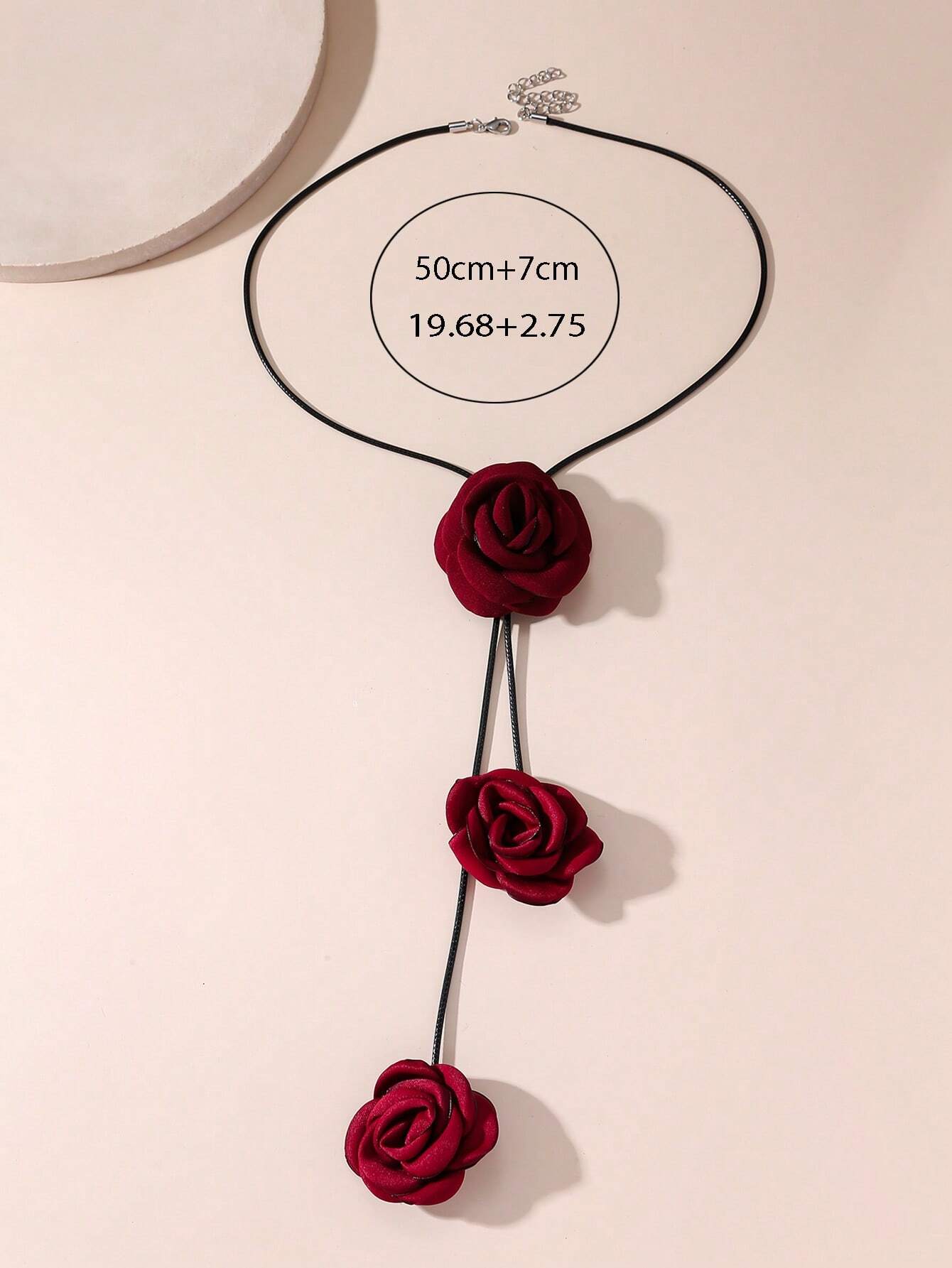 SHEIN Flower Decor Y Lariat Necklace Valentines - Image 4