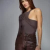 SHEIN MISSGUIDED Twisted Front Racer Cut Out Long Sleeve Bodysuit