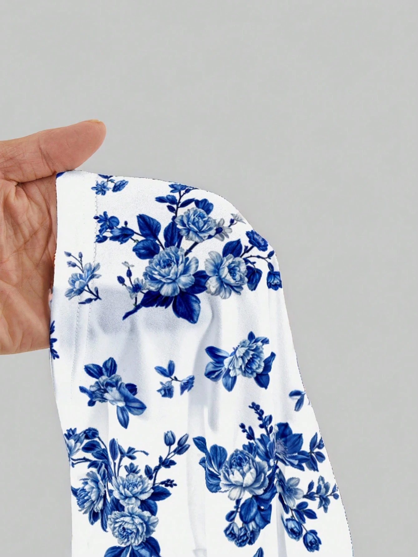 SHEIN Essnce Casual Minimalist Full Print Asymmetric Shoulder Women's Bodysuit, Summer - Image 4