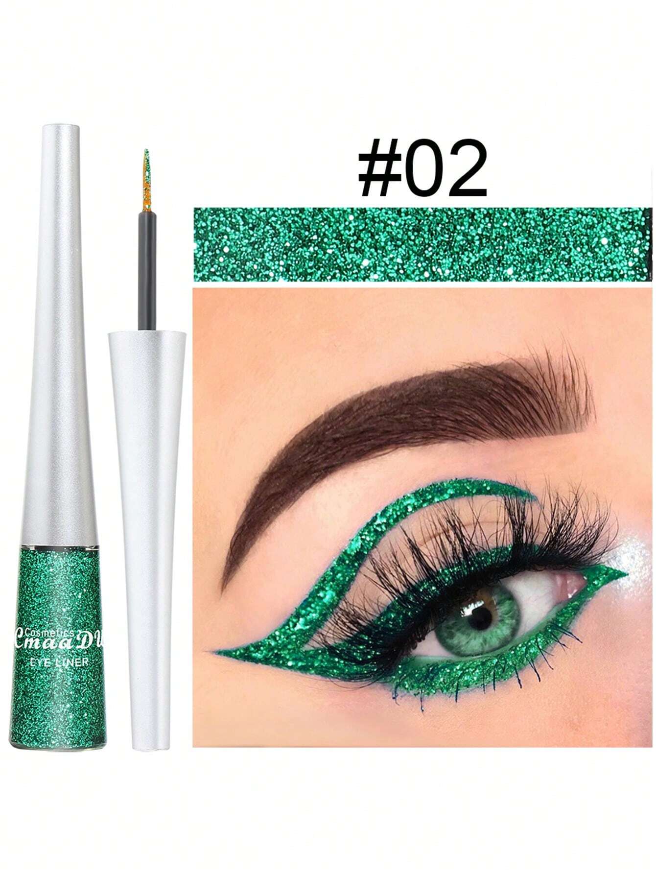 SHEIN Waterproof Glitter Liquid Eyeliner, Long-lasting Eyeliner Pen, Easy To Color Y2K Eye Shadow